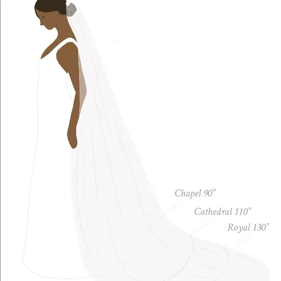 CUSTOM MADE Silver Mica Flake Veil in Ivory display picture 3